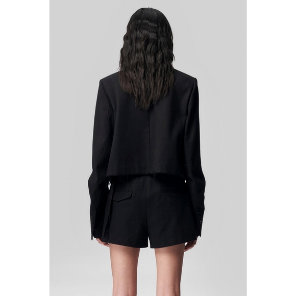 Ann Demeulemester Inge Minimilist Cropped Raw Hem Blazer - Picture 11 of 11